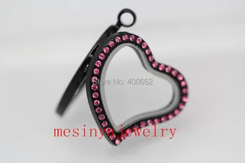 6pcs pink crystal black plating strong big magnet curved heart floating charm glass locket xmas gift
6pcs pink crystal black plating strong big magnet curved heart floating charm glass locket xmas gift