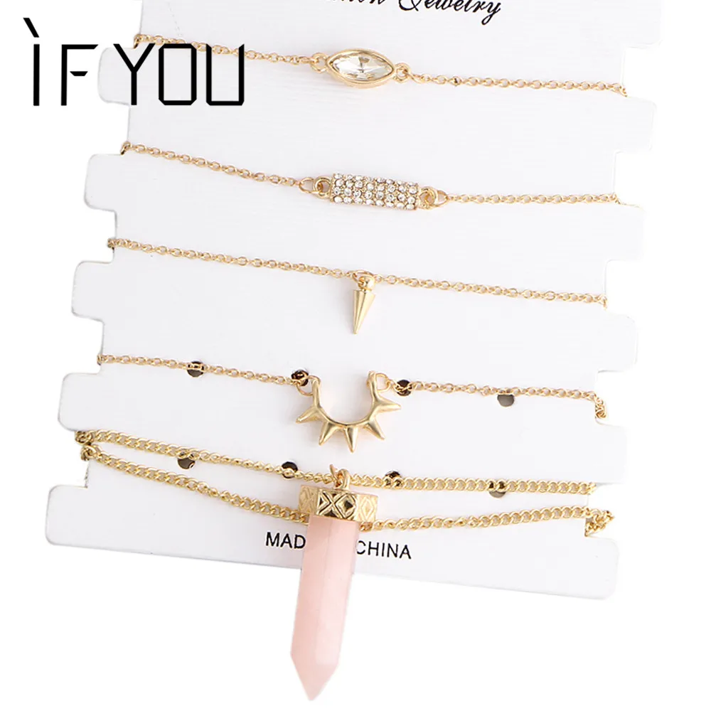 New Fashion Crystal Natural Stone Necklace Bracelet Jewelry set for Women Vintage Link Chain Beads Party Accessories 5 pcs/ set
New Fashion Crystal Natural Stone Necklace Bracelet Jewelry set for Women Vintage Link Chain Beads Party Accessories 5 pcs/ set