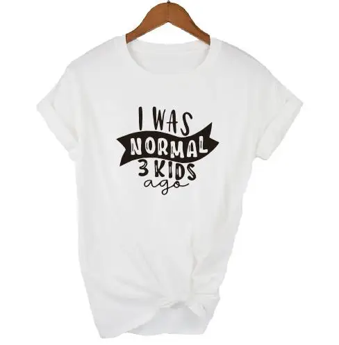 OKOUFEN I WAS NORMAL THREE KIDS AGO T-shirt New Mom Life Letter Printed Female Femme T Shirt Tops Short Sleeve Casual Summer Top
OKOUFEN I WAS NORMAL THREE KIDS AGO T-shirt New Mom Life Letter Printed Female Femme T Shirt Tops Short Sleeve Casual Summer Top