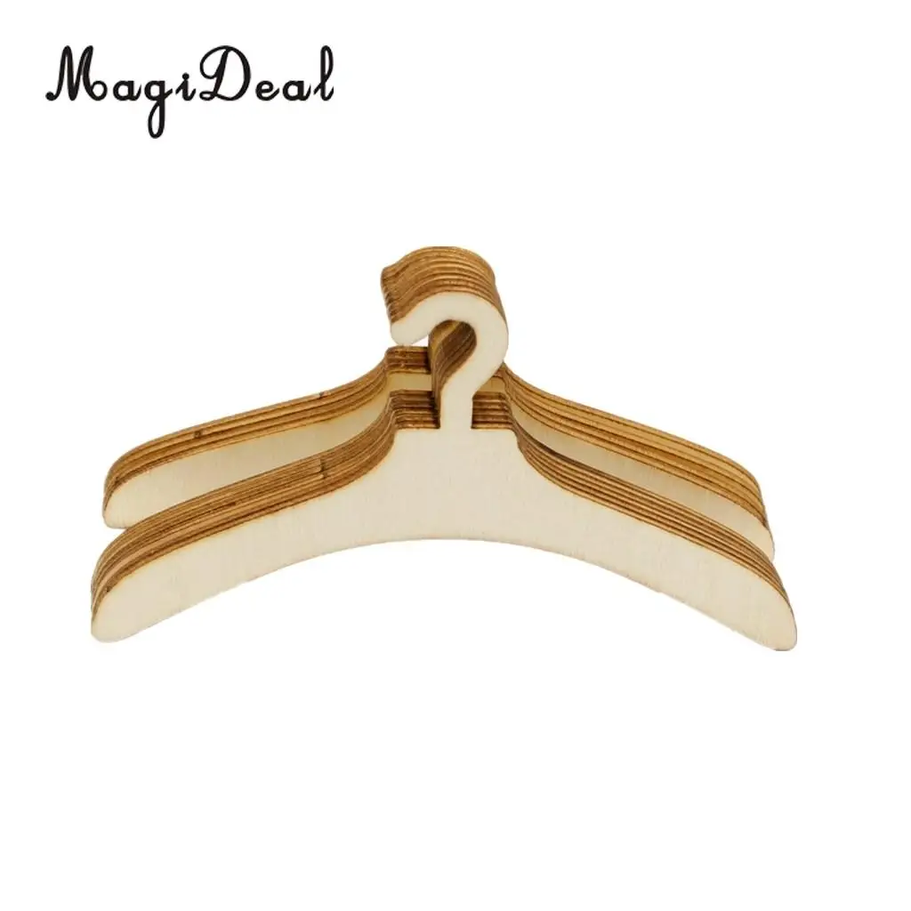 10Pcs/Set Mini Size Hangers for Baby Girl 5 Inch Doll Hangers Furniture Accs DIY Assembled Craft Dollhouse Decor 17.5 cm