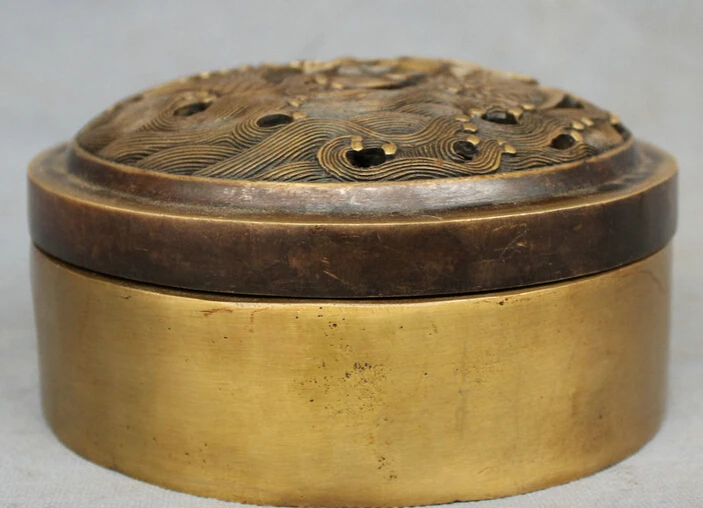 USPS to USA S1273 Tibet Buddhism Bronze FengShui Dragon Fish Head Statue Box Incense Burner Censer B0401
USPS to USA S1273 Tibet Buddhism Bronze FengShui Dragon Fish Head Statue Box Incense Burner Censer B0401