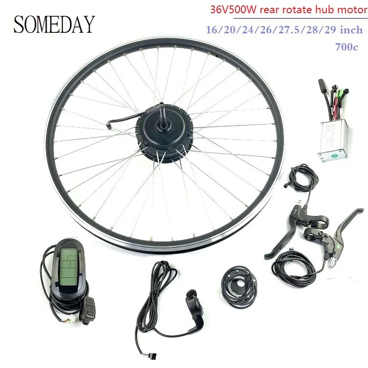 

SOMEDAY Electric Bicycle conversion kit 36V500W EBIKE Rear cassette Brushless Gear Hub Motor with LCD6 display