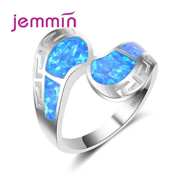 Fine 925 Sterling Silver Engagement Wedding Rings For Women Bridal Jewelry Blue Opal Geometric Anillos For Female Size6-9
Fine 925 Sterling Silver Engagement Wedding Rings For Women Bridal Jewelry Blue Opal Geometric Anillos For Female Size6-9