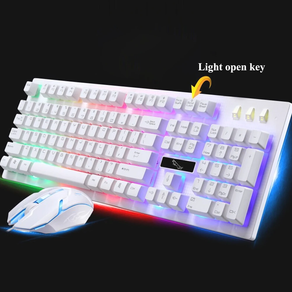 Black/White G20 Backlight Keyboard USB Wired Keyboard Mouse Combos Gamer Keyboard Gaming Mouse with LED light For PC Laptop
Black/White G20 Backlight Keyboard USB Wired Keyboard Mouse Combos Gamer Keyboard Gaming Mouse with LED light For PC Laptop