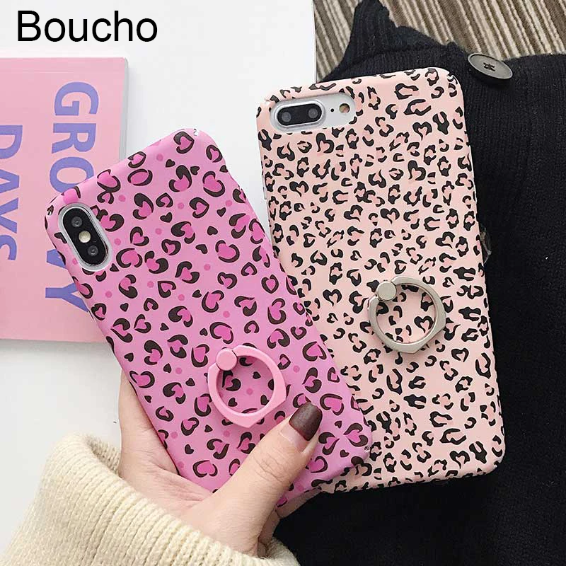 Boucho Lovely Cartoon Leopard Phone Case For iPhone XS MAX XR XS X 6 6S 7 8 Plus Matte Ring Grip Case Cover With Finger Ring
Boucho Lovely Cartoon Leopard Phone Case For iPhone XS MAX XR XS X 6 6S 7 8 Plus Matte Ring Grip Case Cover With Finger Ring