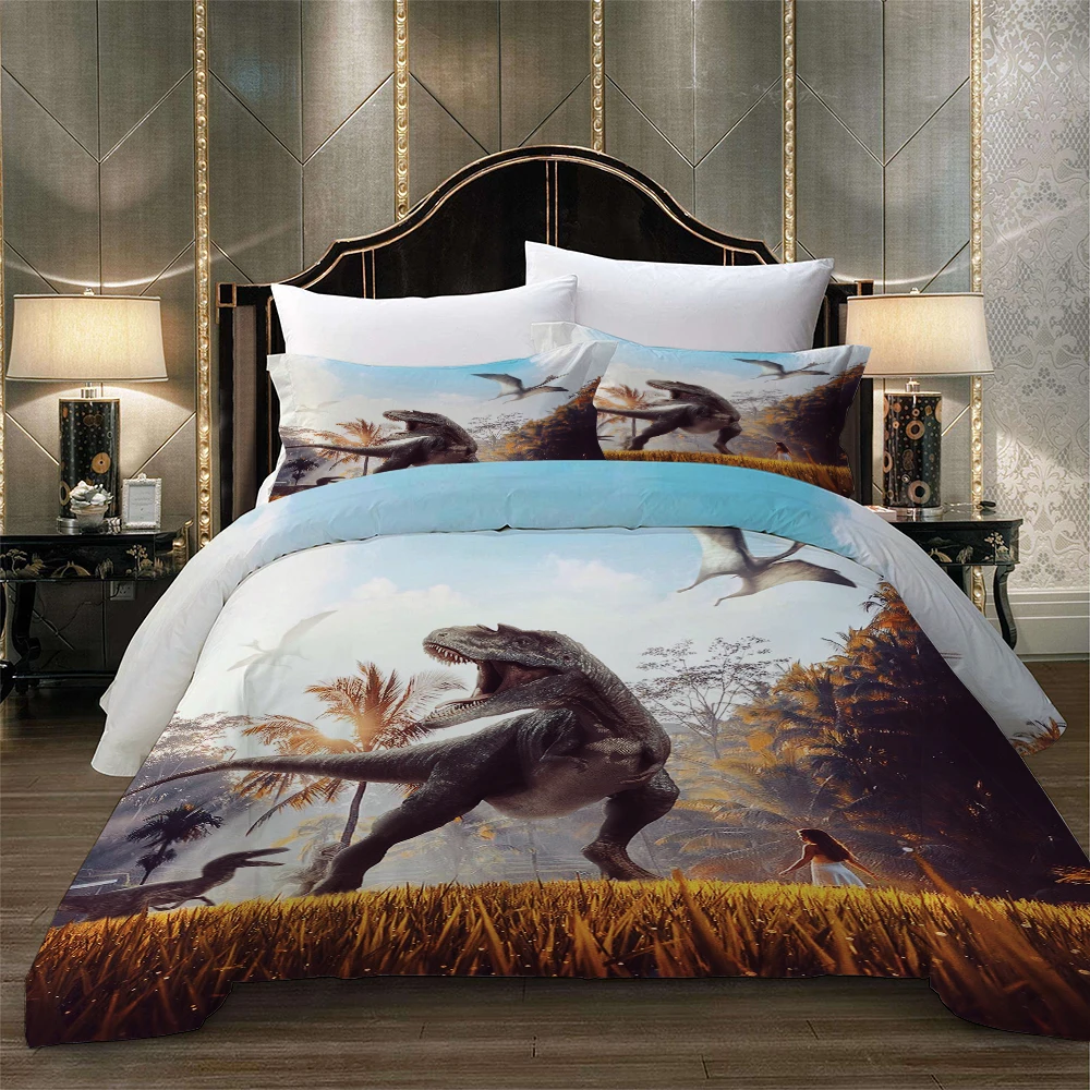 New fashion creative style home textile digital printing dinosaur pattern bedding set Europe and America King size 3 pcs bedding
New fashion creative style home textile digital printing dinosaur pattern bedding set Europe and America King size 3 pcs bedding