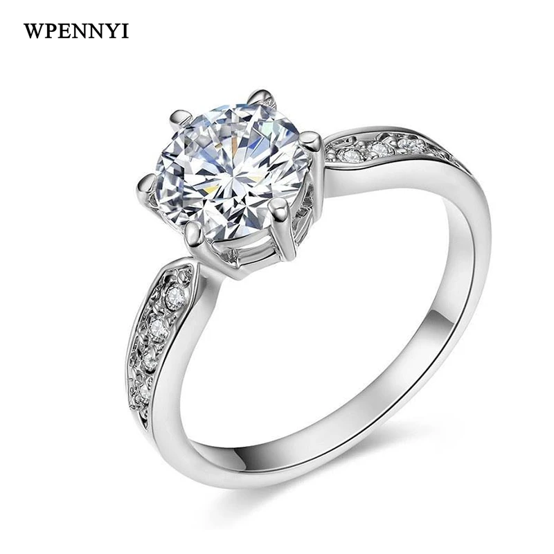 White Gold Color Classic 6 Prong Shiny 1.5ct Clear Cubic Zirconia Wedding Woman Engagement Finger Ring Christmas Gifts
White Gold Color Classic 6 Prong Shiny 1.5ct Clear Cubic Zirconia Wedding Woman Engagement Finger Ring Christmas Gifts