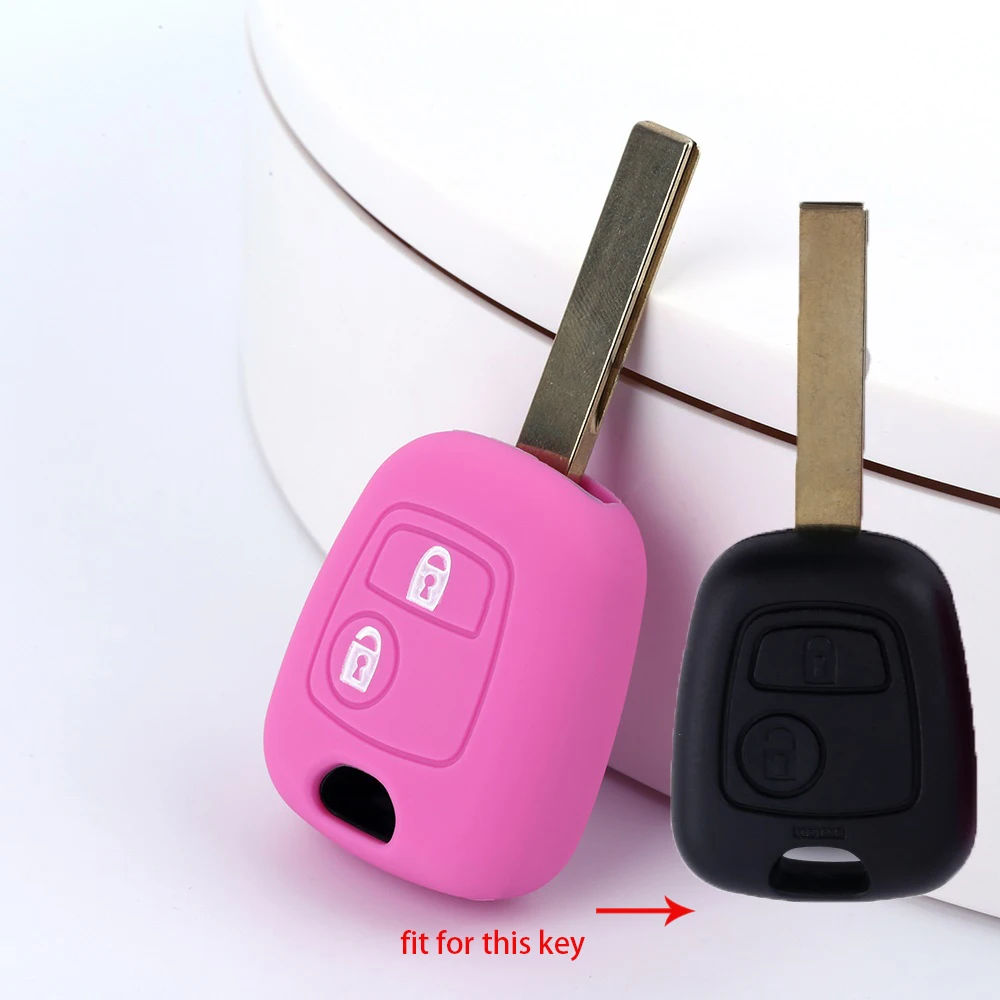 Buy 2 send one Silicone Car Key Cover Holder for Peugeot 206 307 207 408 For Citroen C2 C3 C4 Soft Rubber Button Fob Case | Автомобили и