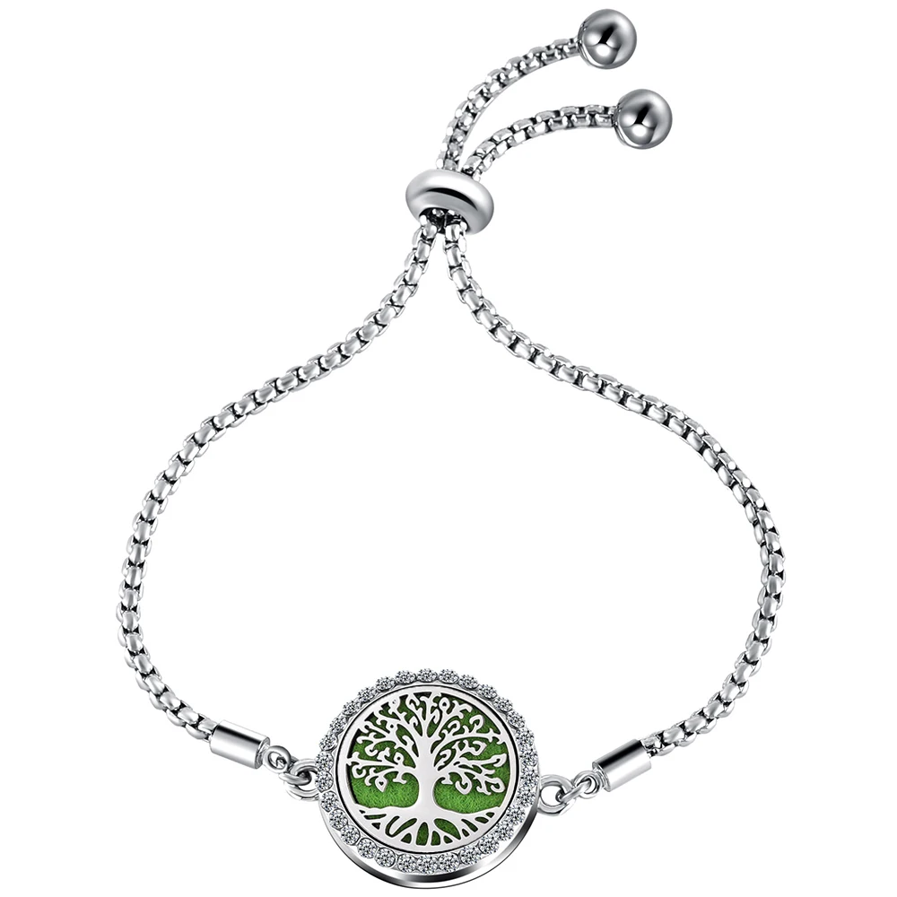 Tree of Life Full zircon Stainless Steel Aromatherapy Bracelet Adjustable Magnetic Essential oil Diffusing Bracelet for Women
Tree of Life Full zircon Stainless Steel Aromatherapy Bracelet Adjustable Magnetic Essential oil Diffusing Bracelet for Women