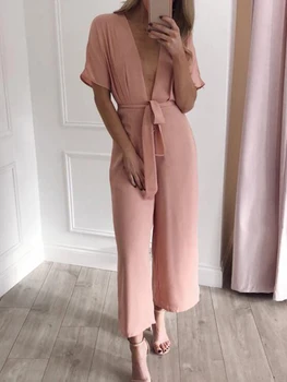 New 2019 Summer Sexy Deep V-neck bandage Loose Cusual Lace Short Sleeve Women's Jumpsuit SJ2652Y
New 2019 Summer Sexy Deep V-neck bandage Loose Cusual Lace Short Sleeve Women's Jumpsuit SJ2652Y