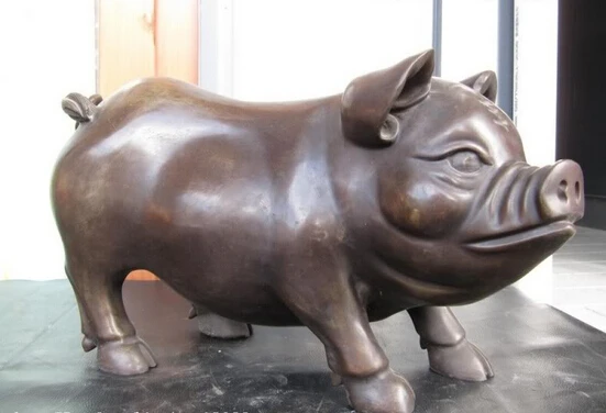 S0202 China superb Pure Bronze Copper Carved lovely riches and honour Pig statue D0318
S0202 China superb Pure Bronze Copper Carved lovely riches and honour Pig statue D0318
