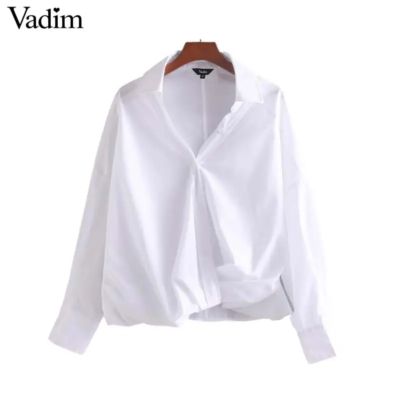 Vadim women oversized black white blouse long sleeve solid loose female casual shirts summer irregular chic tops blusas LB295
Vadim women oversized black white blouse long sleeve solid loose female casual shirts summer irregular chic tops blusas LB295