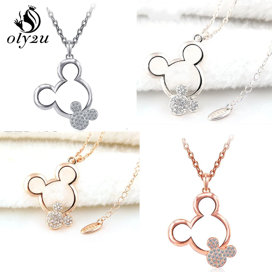 Oly2 Crystal Mickey Necklace Women Mouse Pendant Necklace Cartoon Mickey Chokers Long Necklaces Kids Gift collares de moda
Oly2 Crystal Mickey Necklace Women Mouse Pendant Necklace Cartoon Mickey Chokers Long Necklaces Kids Gift collares de moda