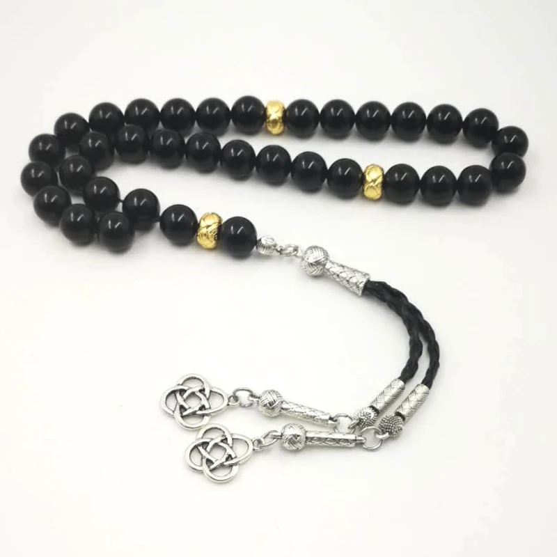 Natural Onxy 33 66 99 beads Tasbih Man's Black agates with Golden Spacer beads new bracelets on hand misbaha accessories Jewelry
Natural Onxy 33 66 99 beads Tasbih Man's Black agates with Golden Spacer beads new bracelets on hand misbaha accessories Jewelry