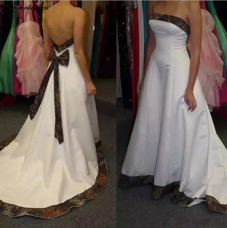 Camo Wedding Dresses Plus Size Bridal Gown 2019 Satin Strapless Bow Button Zipper Court Train Simple Robe De Mariee
Camo Wedding Dresses Plus Size Bridal Gown 2019 Satin Strapless Bow Button Zipper Court Train Simple Robe De Mariee