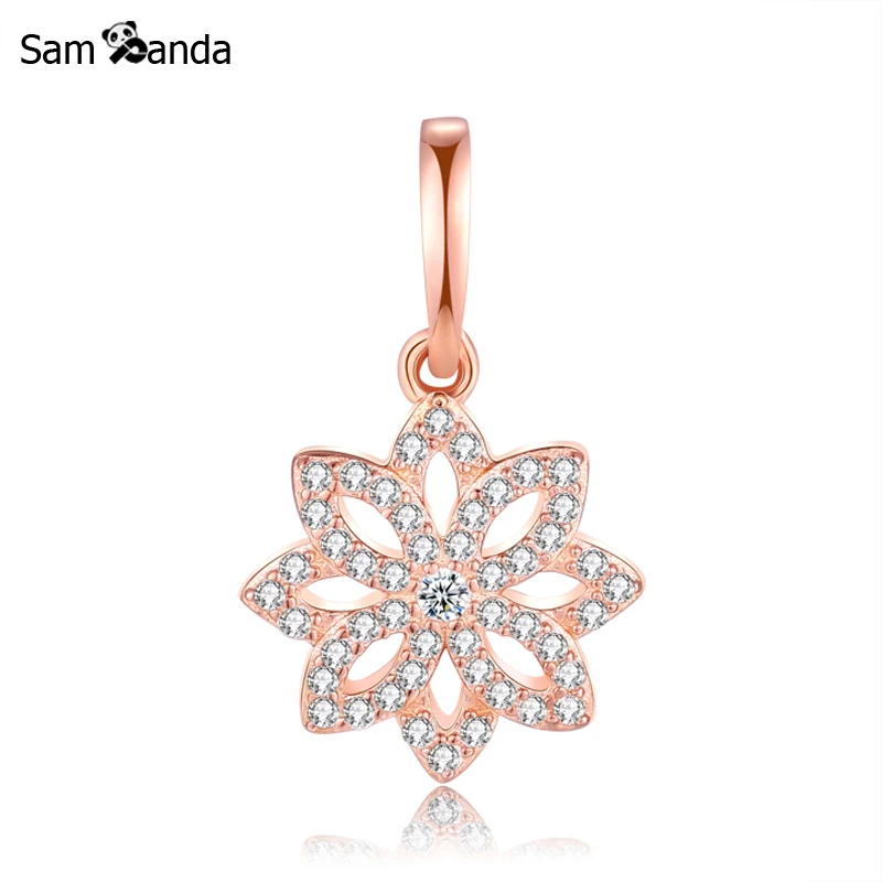 New Authentic 925 Sterling Silver Charm Bead Rose Gold Flower Bloom Crystals Charms Fit Pandora Bracelets Women DIY Jewelry
New Authentic 925 Sterling Silver Charm Bead Rose Gold Flower Bloom Crystals Charms Fit Pandora Bracelets Women DIY Jewelry