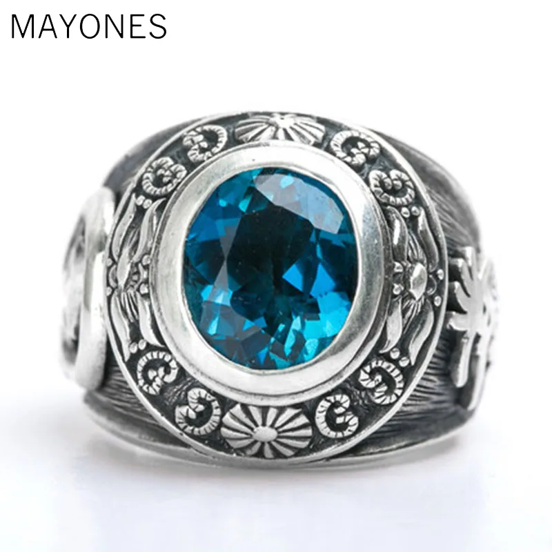 Vintage Real 925 Sterling Silver Totem Blue Crystal Ring Jewelry for Men Size 7.5 8 9 10 11 11.5 Free Shipping
Vintage Real 925 Sterling Silver Totem Blue Crystal Ring Jewelry for Men Size 7.5 8 9 10 11 11.5 Free Shipping