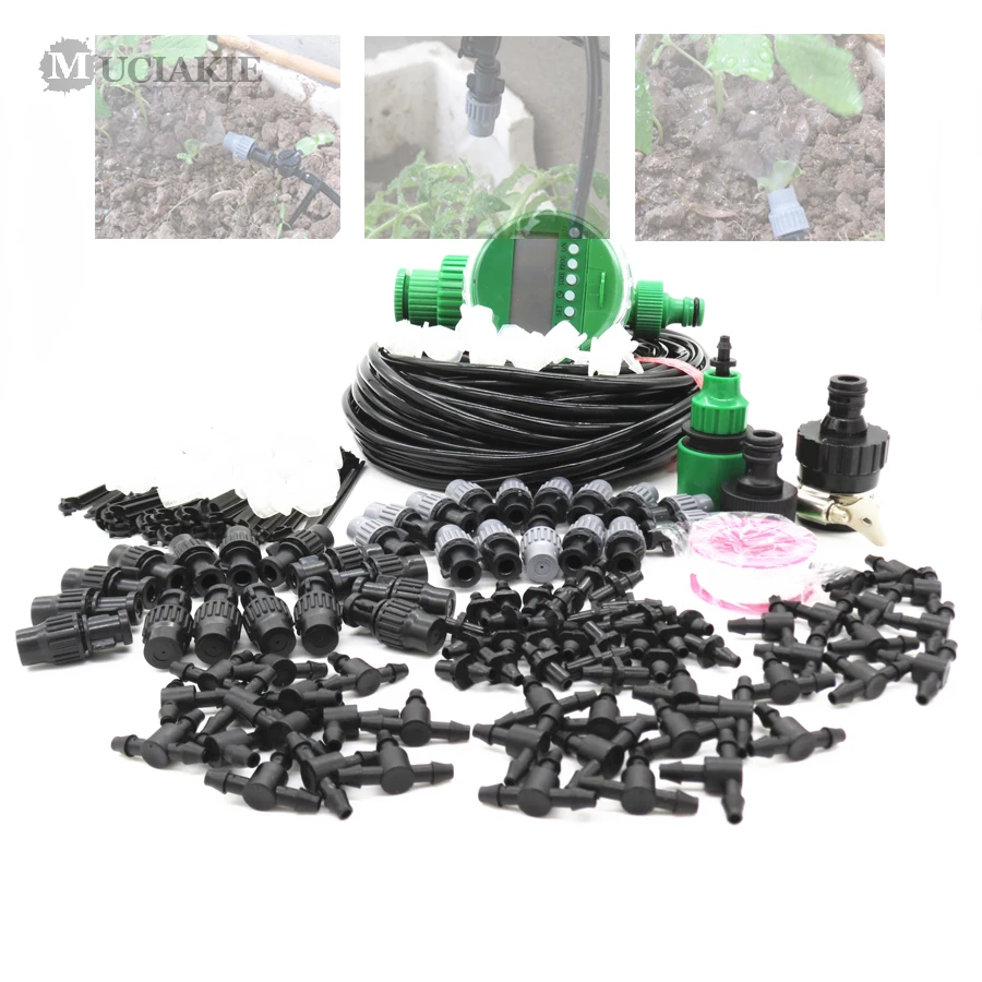 MUCIAKIE 1 Set 25m,10m Automatic Garden Watering System Kit Water Timer Controller Drip Irrigation Misting System Summer Cooling
MUCIAKIE 1 Set 25m,10m Automatic Garden Watering System Kit Water Timer Controller Drip Irrigation Misting System Summer Cooling