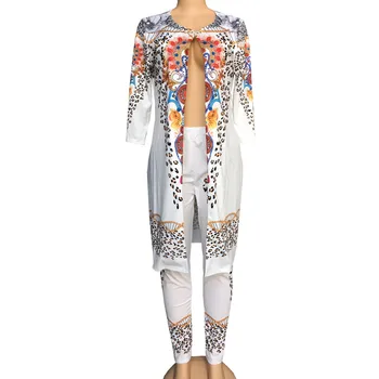 Women's Leopard Print Long Cardigan + Tight Pencil Pants Set 2 pieces 2019 New African Stretch Print Bazin Loose Rock Style
Women's Leopard Print Long Cardigan + Tight Pencil Pants Set 2 pieces 2019 New African Stretch Print Bazin Loose Rock Style