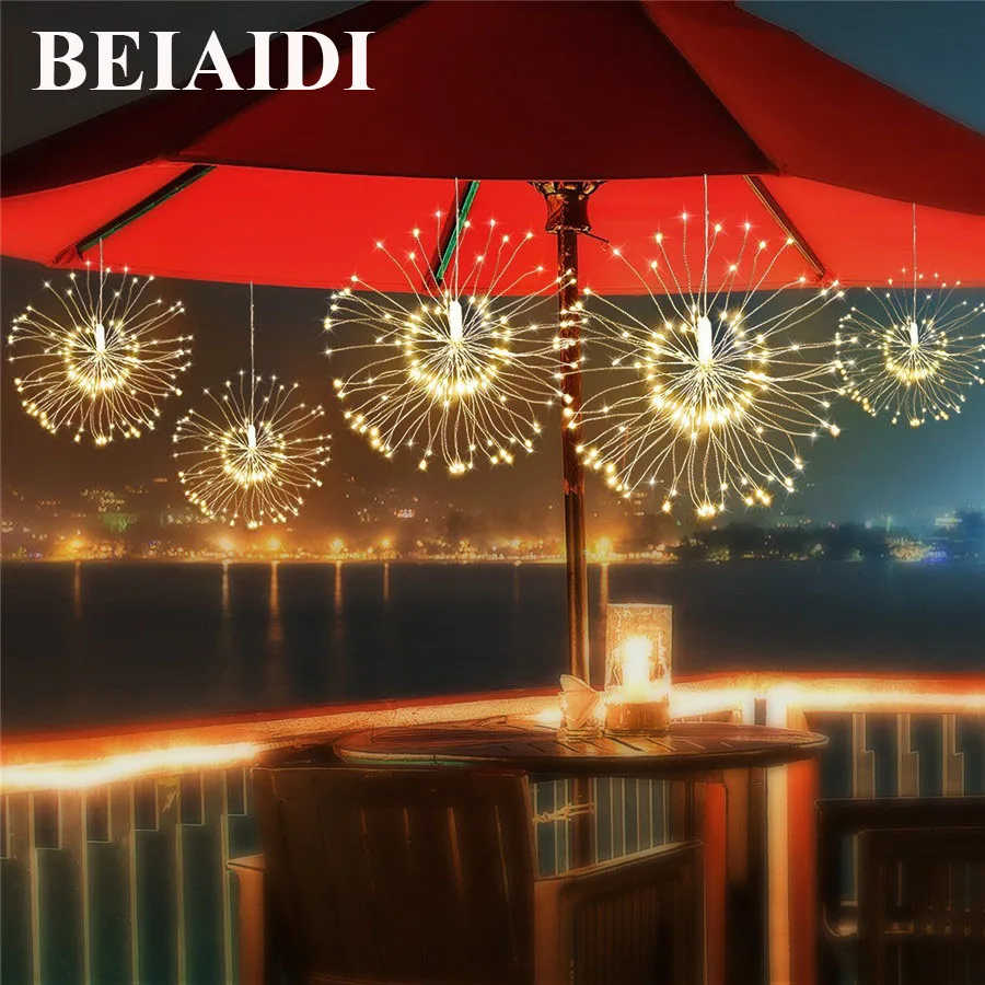 BEIAIDI 120 светодиодов Звездный взрыв Сказочный мерцающий свет с дистанционным 8