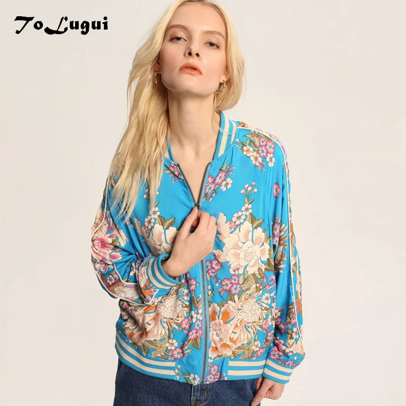 Floral Print Women's jacket Spring Autumn 2019 Harajuku Pilot clothing Woman fashion Zipper Lightweight Jackets Bomber Famale
Floral Print Women's jacket Spring Autumn 2019 Harajuku Pilot clothing Woman fashion Zipper Lightweight Jackets Bomber Famale