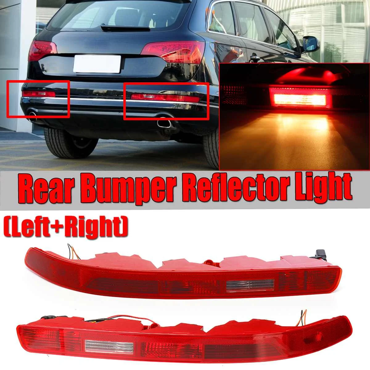 Right Side Car Lower Reflector Rear Tail Bumper Light Lamp Red For Audi Q5 09-17