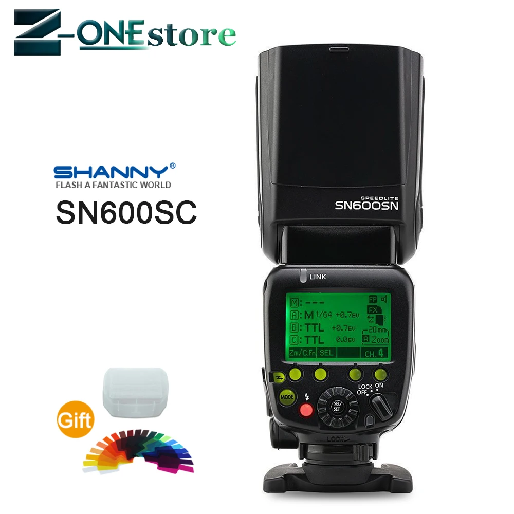 Shanny Master Flash SN600SC High speed Sync 1/8000s GN60 Flashgun Flash Speedlite for Canon Camera
Shanny Master Flash SN600SC High speed Sync 1/8000s GN60 Flashgun Flash Speedlite for Canon Camera
