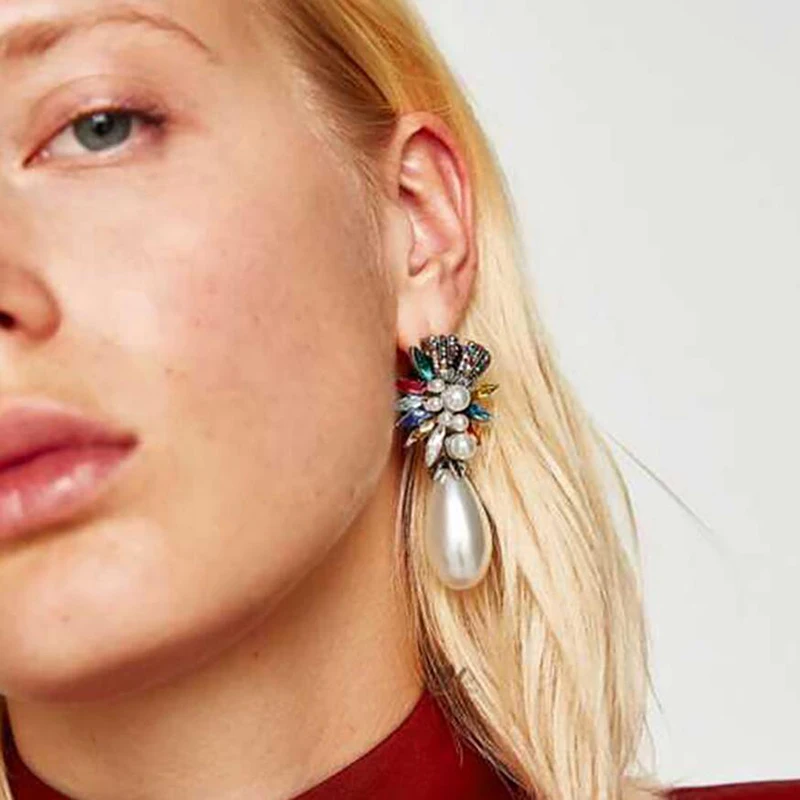 JERPVTE Teardrop Shape Simulated Pearl Earrings For Women Trendy Geometric Statement Drop Dangle Long Earring Jewelry
JERPVTE Teardrop Shape Simulated Pearl Earrings For Women Trendy Geometric Statement Drop Dangle Long Earring Jewelry