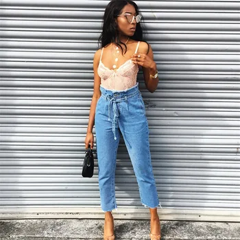 2019 Autumn Denim Jeans Women High Waist Belt Jeans Femme Streetwear Tassel Straight Jeans Female Cowboy Denim Pants Mom Jeans
2019 Autumn Denim Jeans Women High Waist Belt Jeans Femme Streetwear Tassel Straight Jeans Female Cowboy Denim Pants Mom Jeans
