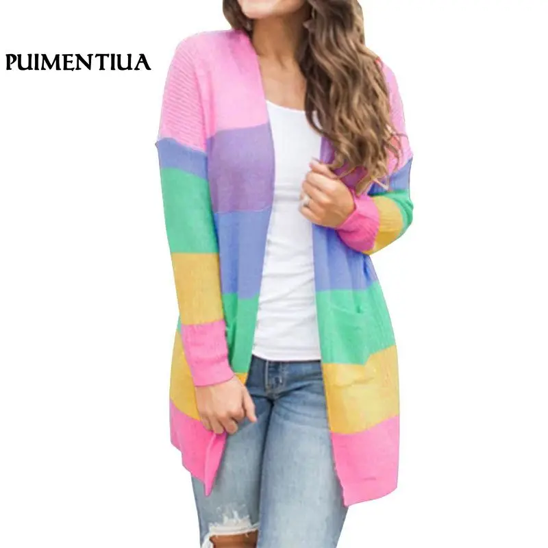 Puimentiua 2018 Autumn Rainbow Striped Women Cardigan Coat Long Sleeve Open Front Knitted Cardigan Ladies Sweater Female Jumpers
Puimentiua 2018 Autumn Rainbow Striped Women Cardigan Coat Long Sleeve Open Front Knitted Cardigan Ladies Sweater Female Jumpers