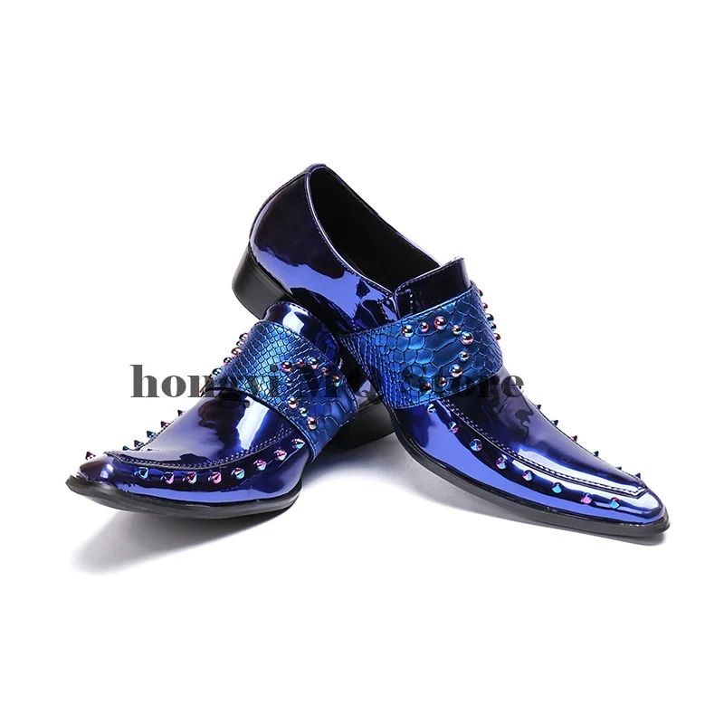 Fashion Blue Patent Leather Men Formal Shoes Party Pointed Toe Dressy Weddings Burgundy Monk Strap Men Dress Shoes
Fashion Blue Patent Leather Men Formal Shoes Party Pointed Toe Dressy Weddings Burgundy Monk Strap Men Dress Shoes