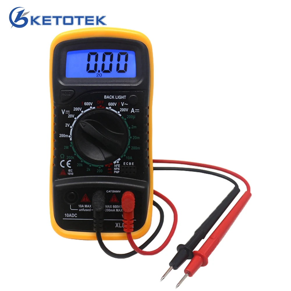 XL830L Digital Multimeter Portable multi meter AC/DC voltage meter DC Ammeter resistance tester Blue Backlight
XL830L Digital Multimeter Portable multi meter AC/DC voltage meter DC Ammeter resistance tester Blue Backlight