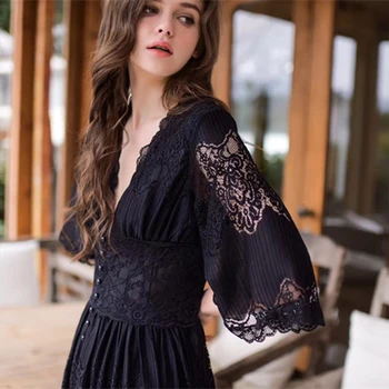 High Guality Fashion Women Sexy Lace Robe Button Dress Breathable Lace Dress Long sleeve Bathrobes Pajamas Sleepwear
High Guality Fashion Women Sexy Lace Robe Button Dress Breathable Lace Dress Long sleeve Bathrobes Pajamas Sleepwear