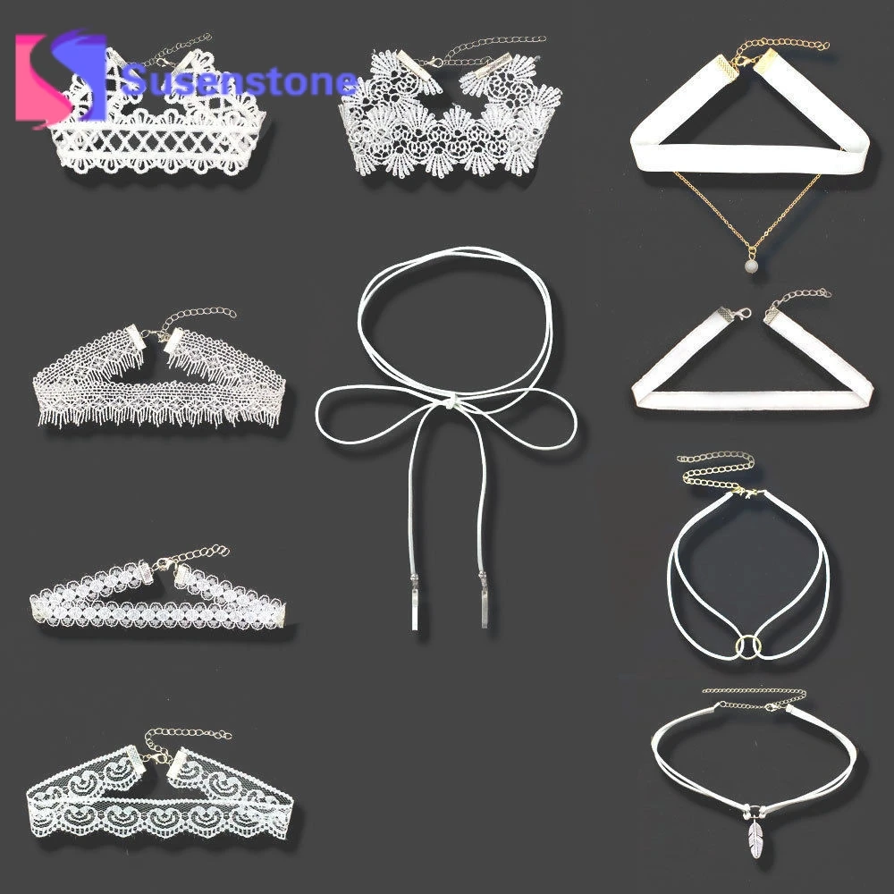 10Pcs Gothic Velvet Pendant Choker Stretch White Tattoo Lace Necklaces Women Fashion Collar Handmade Necklaces Pendants Jewelry
10Pcs Gothic Velvet Pendant Choker Stretch White Tattoo Lace Necklaces Women Fashion Collar Handmade Necklaces Pendants Jewelry