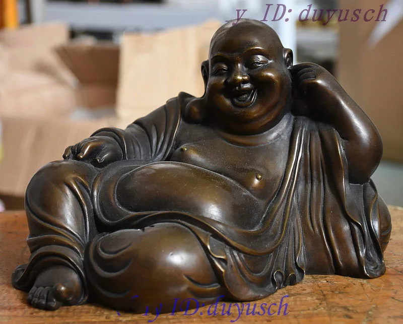 Crafts statue Chinese Buddhism Pure Copper Bronze Sleep Happy Laughing Maitreya Buddha Statue
Crafts statue Chinese Buddhism Pure Copper Bronze Sleep Happy Laughing Maitreya Buddha Statue