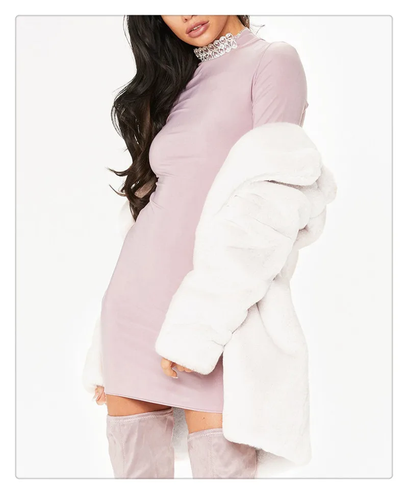 Imitation fur coat 2018 European and American women's wear long and loose plush soft rabbit hair (11)