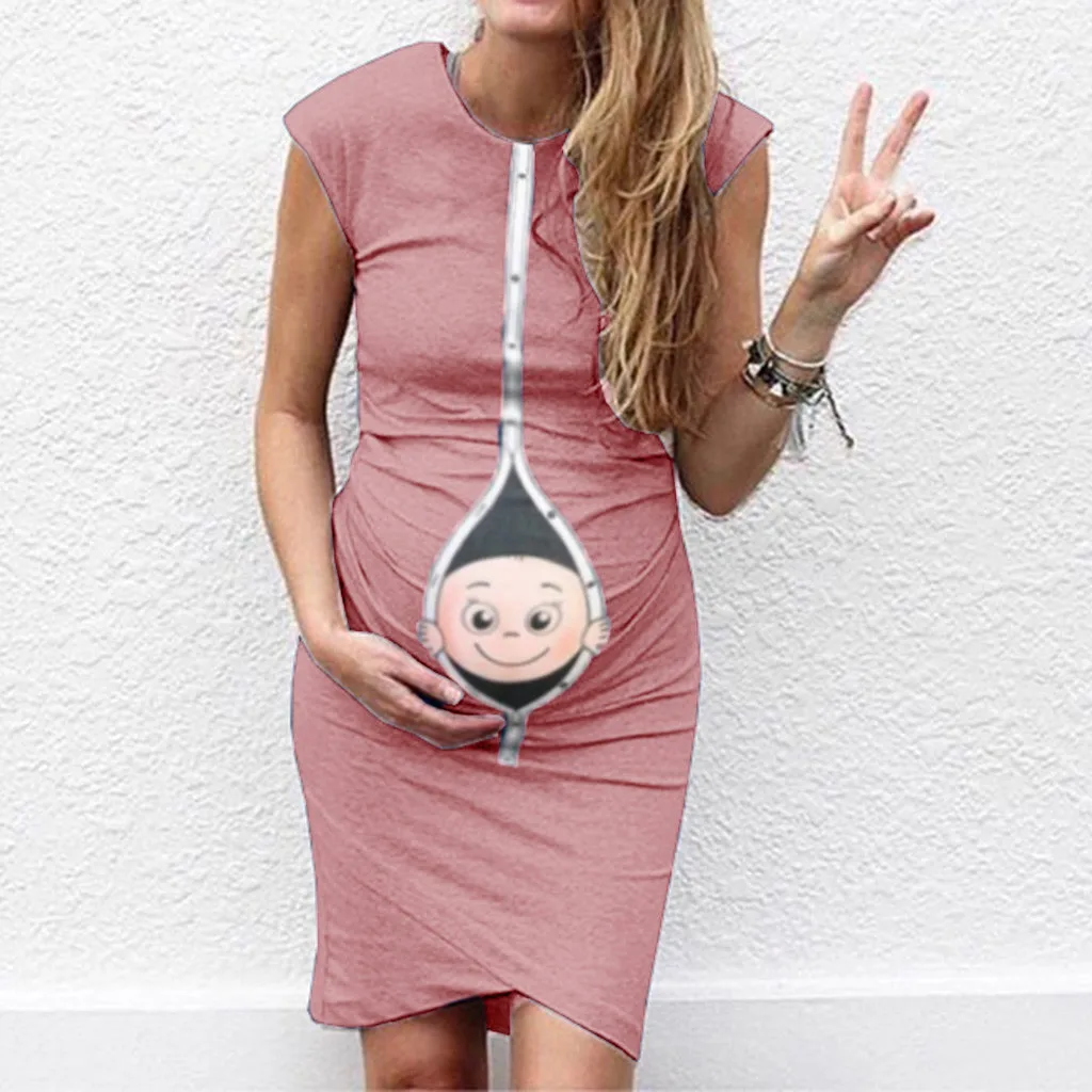 Women's Maternity Pregnanty Sleeveless Summer Cartoon Print Dress funny vestido gestantes gravidas fotografia robe maternite 
Women's Maternity Pregnanty Sleeveless Summer Cartoon Print Dress funny vestido gestantes gravidas fotografia robe maternite