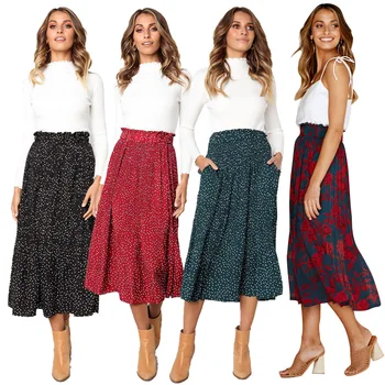 Polka Dot Pleated Long Skirt Women Bohemian Party Skirt Summer Elegant Vintage Elastic Waist Skirts 2020 A-Line Harajuku Bottoms
Polka Dot Pleated Long Skirt Women Bohemian Party Skirt Summer Elegant Vintage Elastic Waist Skirts 2020 A-Line Harajuku Bottoms