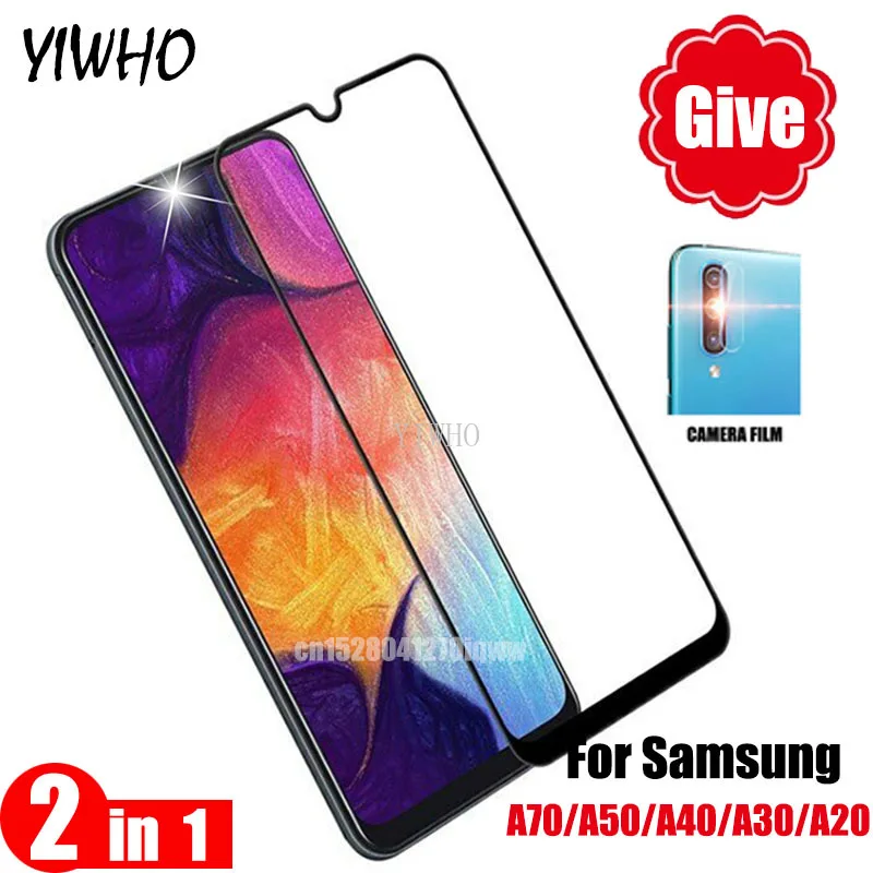 Защитное стекло 2 в 1 для Samsung Galaxy A50 A70 A40 A30 A20 2019 защитная пленка экрана камеры