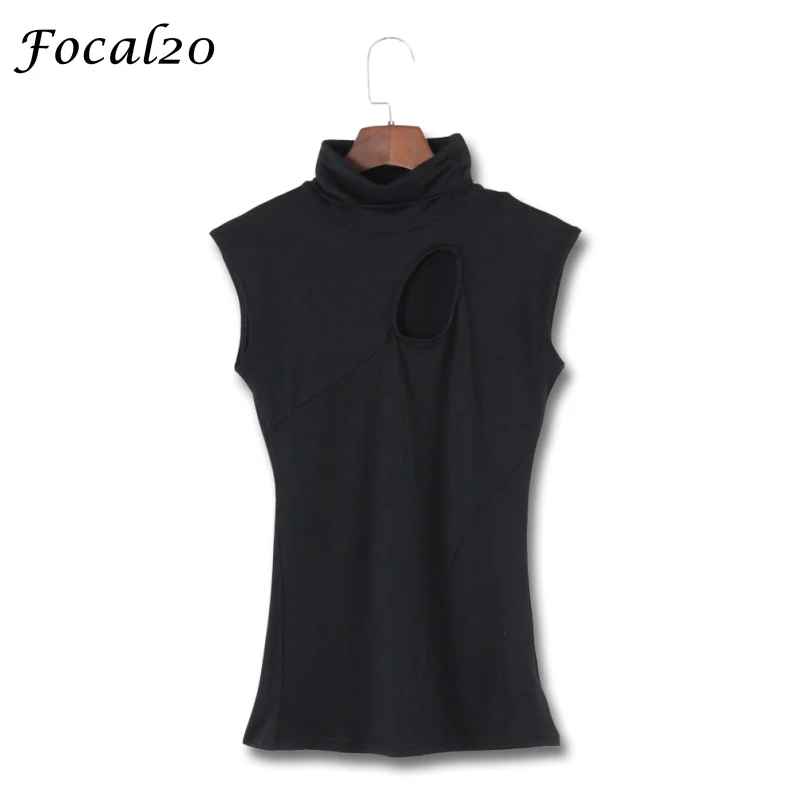 Focal20 Sexy Cut Out Women T-shirt Summer Turtleneck Hole Bodycon Sleeveless T Shirt Tee Top Streetwear
Focal20 Sexy Cut Out Women T-shirt Summer Turtleneck Hole Bodycon Sleeveless T Shirt Tee Top Streetwear