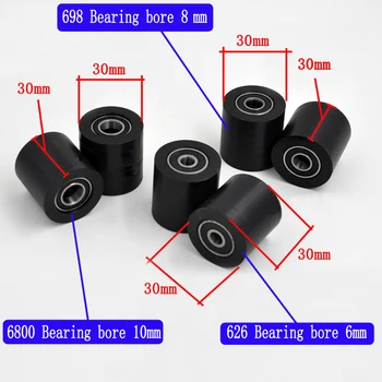 Widened polyurethane roller/wheel/pulleys diameter 30mm,thickness 30mm with double Bearings bore 5mm 6mm 8mm 10mm. 6pcs/lot
Widened polyurethane roller/wheel/pulleys diameter 30mm,thickness 30mm with double Bearings bore 5mm 6mm 8mm 10mm. 6pcs/lot
