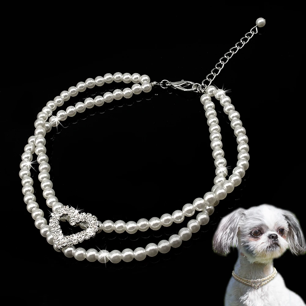 Dog Pearl Necklace Crystal Jeweled Dog Accessories Diamond Pet Necklaces Collar for Small Dogs Pets Chihuahua Yorkie
Dog Pearl Necklace Crystal Jeweled Dog Accessories Diamond Pet Necklaces Collar for Small Dogs Pets Chihuahua Yorkie