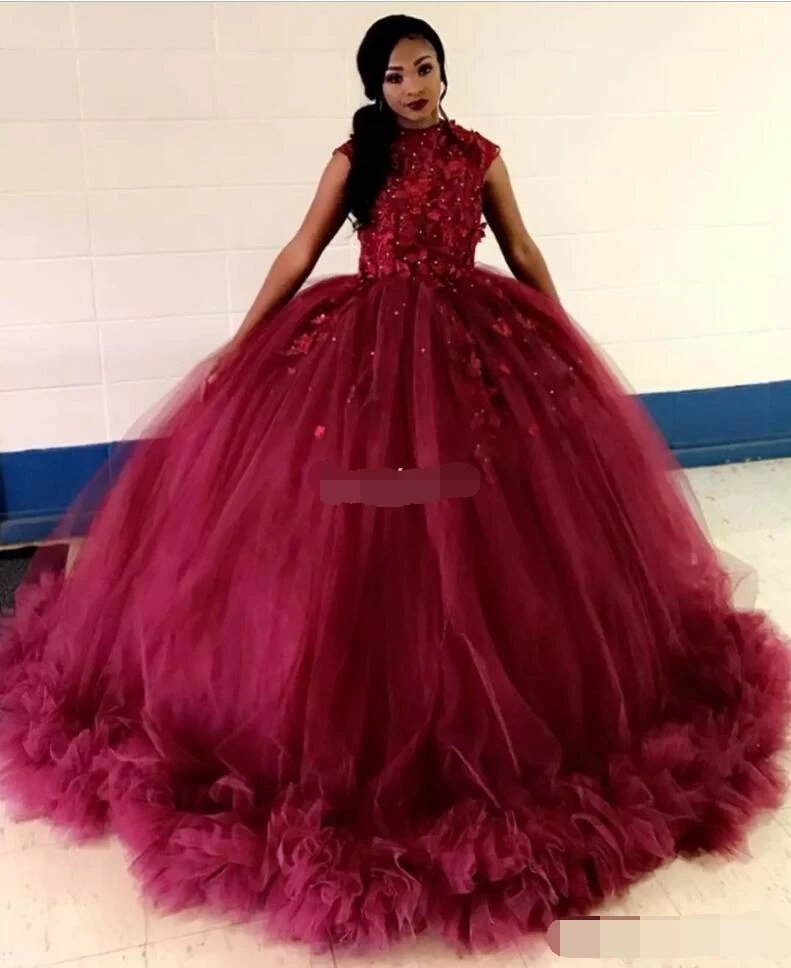 African Burgundy Ball Gown Quinceanera Dresses 2019 vestidos de 15 anos Cap Sleeve Appliques Ruched Prom dresses robe de bal
African Burgundy Ball Gown Quinceanera Dresses 2019 vestidos de 15 anos Cap Sleeve Appliques Ruched Prom dresses robe de bal