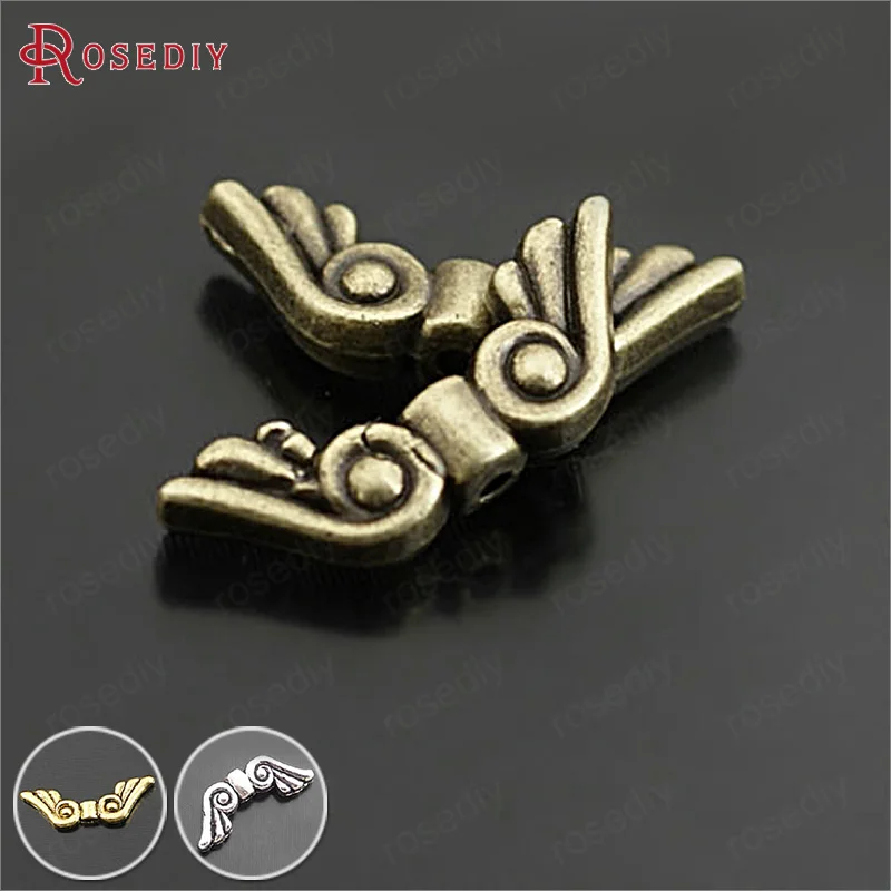 

(27154)50PCS 20x7MM Antique Bronze Zinc Alloy Wing Spacer Beads Bracelet Beads Diy Jewelry Findings Accessories Wholesale