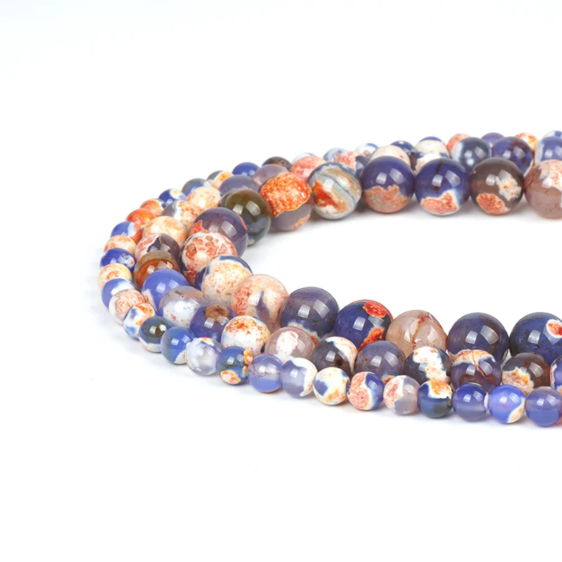 Natural Fire Agate Stone Beads Orange Blue Round Loose Agate Gemstone 6/8/10mm Bead For Jewelry Rosary Making DIY Bracelet Craft
Natural Fire Agate Stone Beads Orange Blue Round Loose Agate Gemstone 6/8/10mm Bead For Jewelry Rosary Making DIY Bracelet Craft