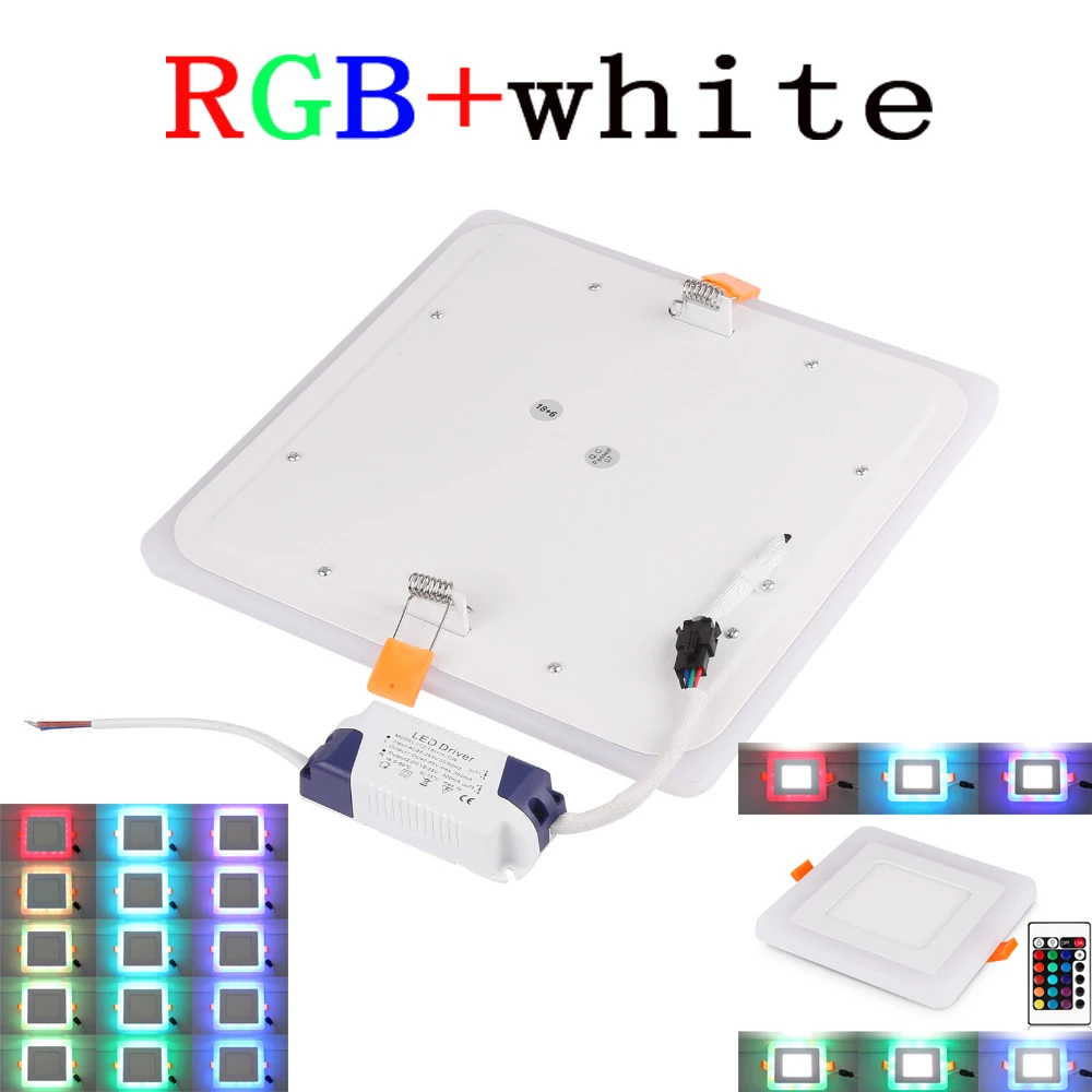 100-265V White + RGB LED Panel Light and Remote Control 6w/9w/18w 24w LED Ceiling downlight Acrylic Panel Lamp
100-265V White + RGB LED Panel Light and Remote Control 6w/9w/18w 24w LED Ceiling downlight Acrylic Panel Lamp