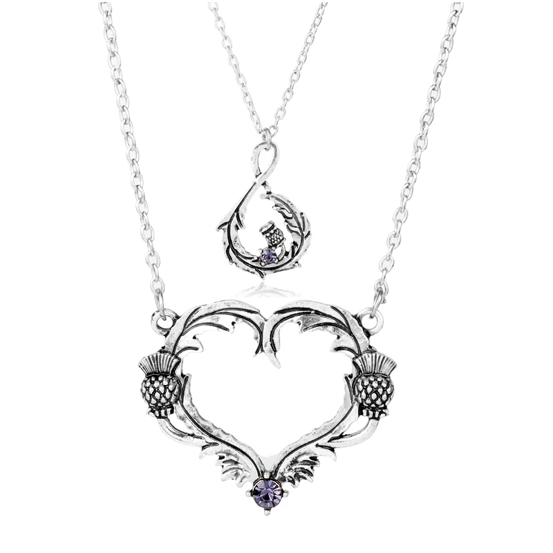 Scottish Thistle Flower Necklace Women's Choker Jewelry Purple Rhinestones Heart Pendants Necklaces Female Accessories
Scottish Thistle Flower Necklace Women's Choker Jewelry Purple Rhinestones Heart Pendants Necklaces Female Accessories