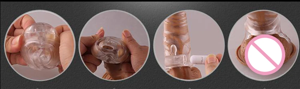 Reusable Outcrop Penis Enlargement Sleeve Delay Vibration Ring Penis Impotence Extension Condoms Vibrator Sex Toys For Men 8