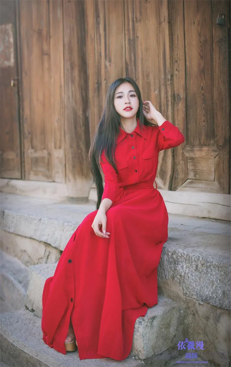 New High Quality Explosions Leisure Vintage Elegant Dresses Women Embroidery Full Sleeve pure color Spring Casual Shirt Dress
New High Quality Explosions Leisure Vintage Elegant Dresses Women Embroidery Full Sleeve pure color Spring Casual Shirt Dress