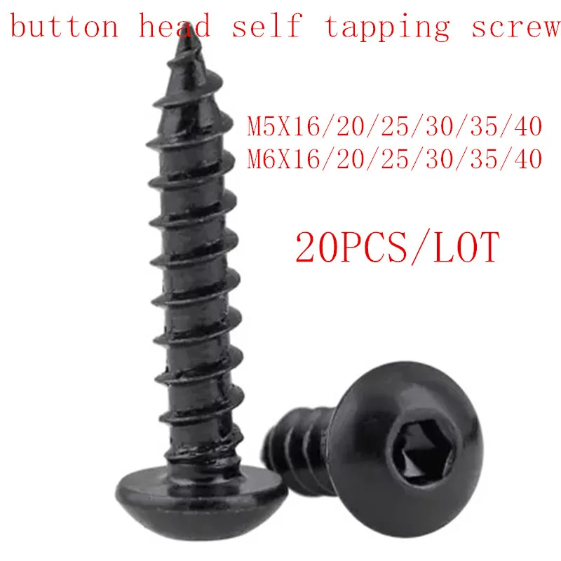 20pcs/lot Alloy Steel With Black M5 M6 hex socket round button Head Self Tapping Screw Model Screw
20pcs/lot Alloy Steel With Black M5 M6 hex socket round button Head Self Tapping Screw Model Screw